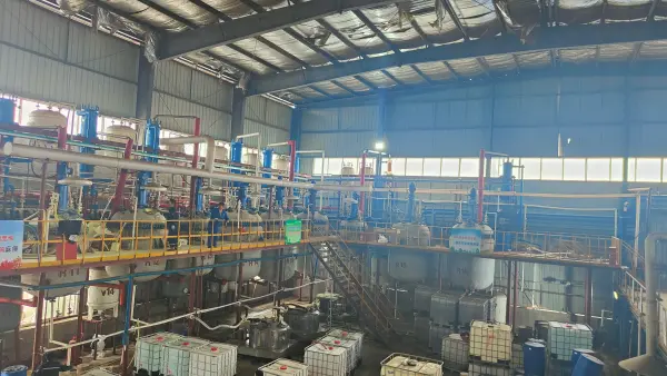 Packaging line for chemical products
