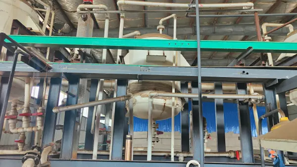 Chemical storage tanks at factory