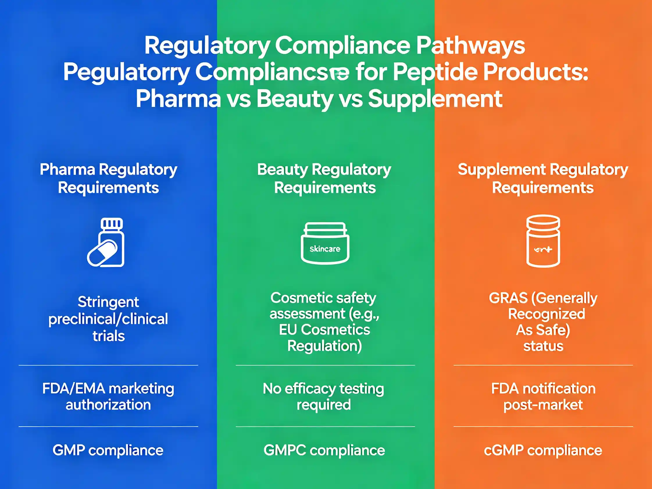 Regulatory compliance pathways for peptide products