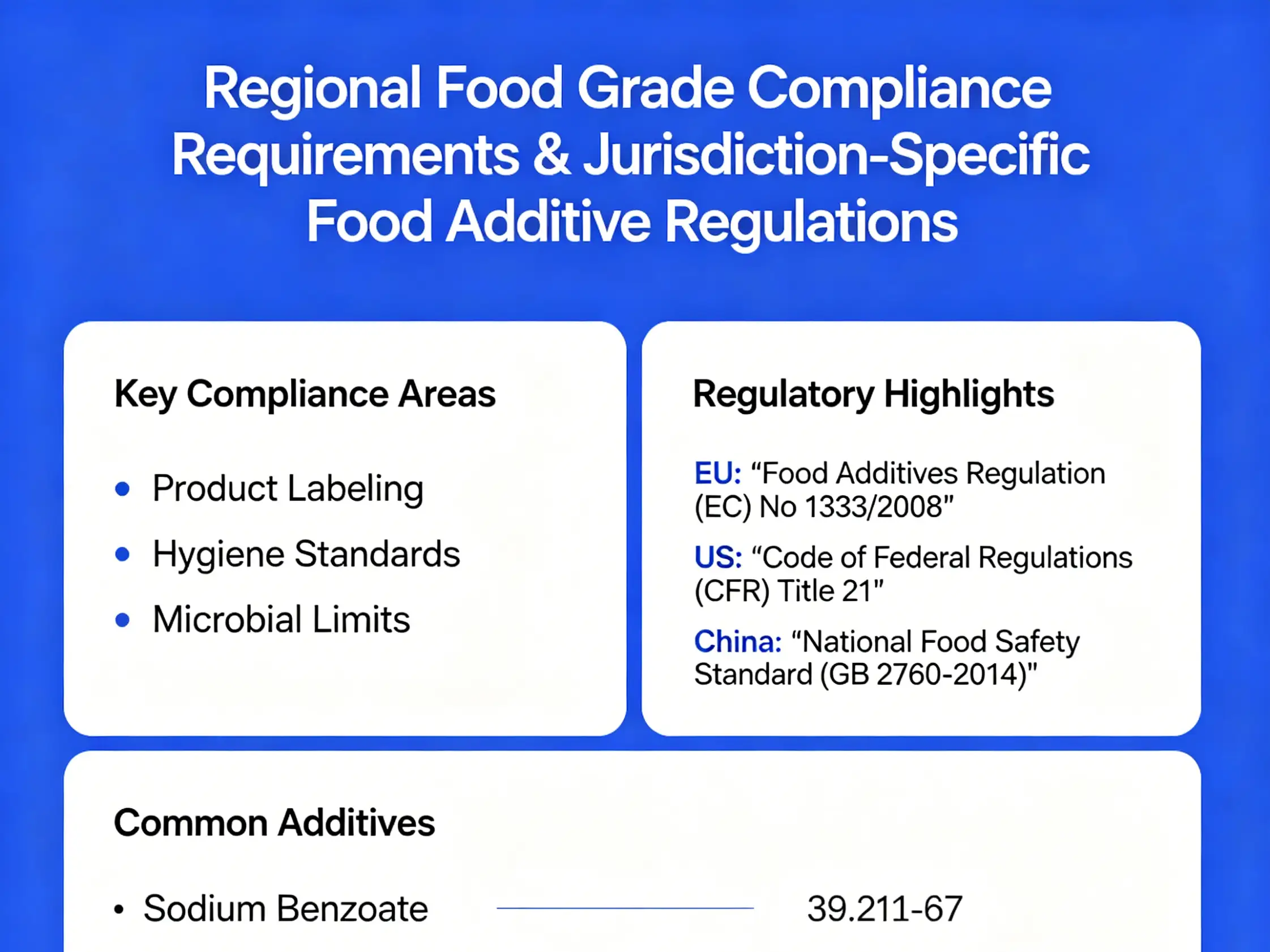 Regional food grade compliance requirements