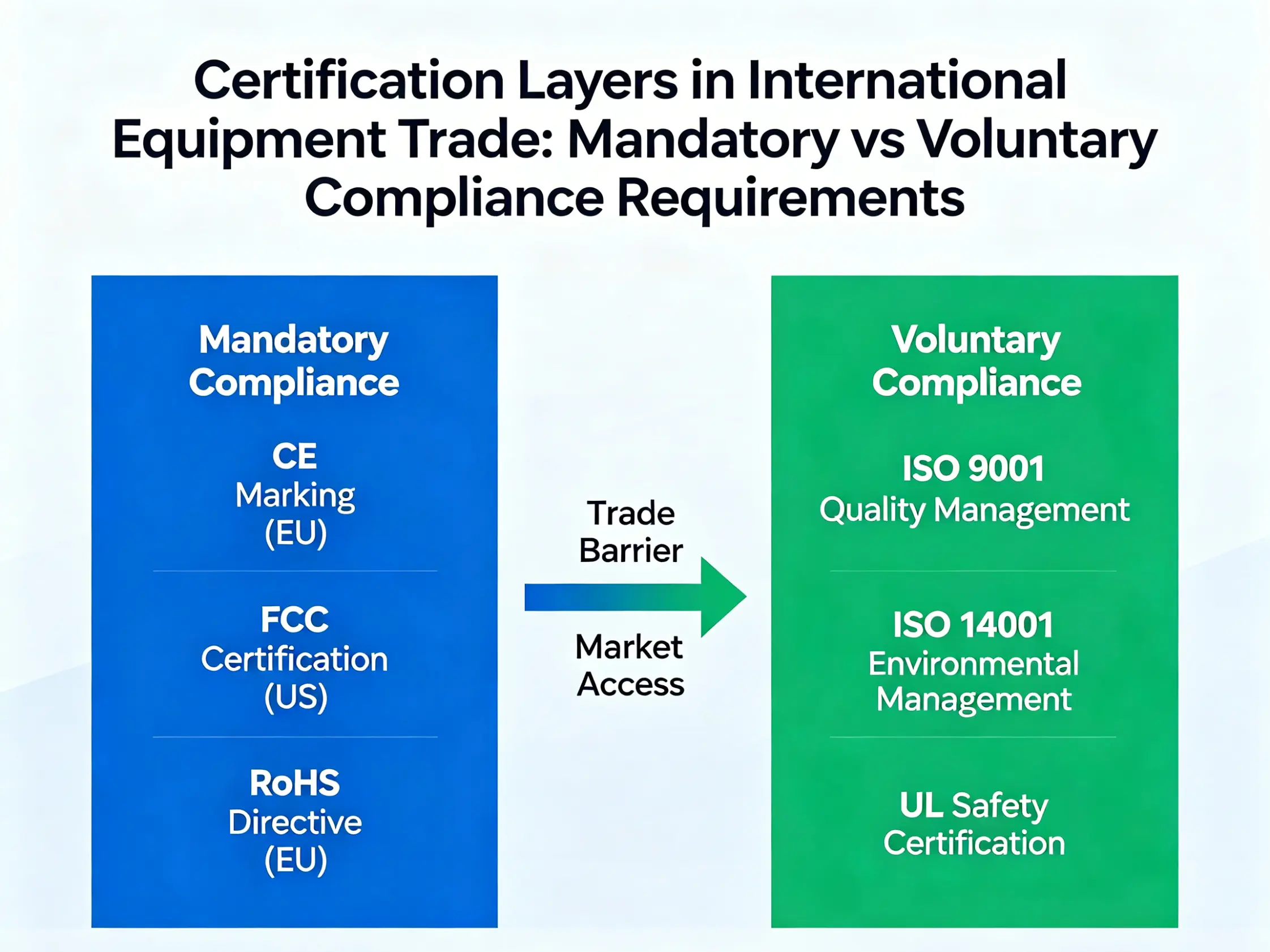 Certification layers in international equipment trade