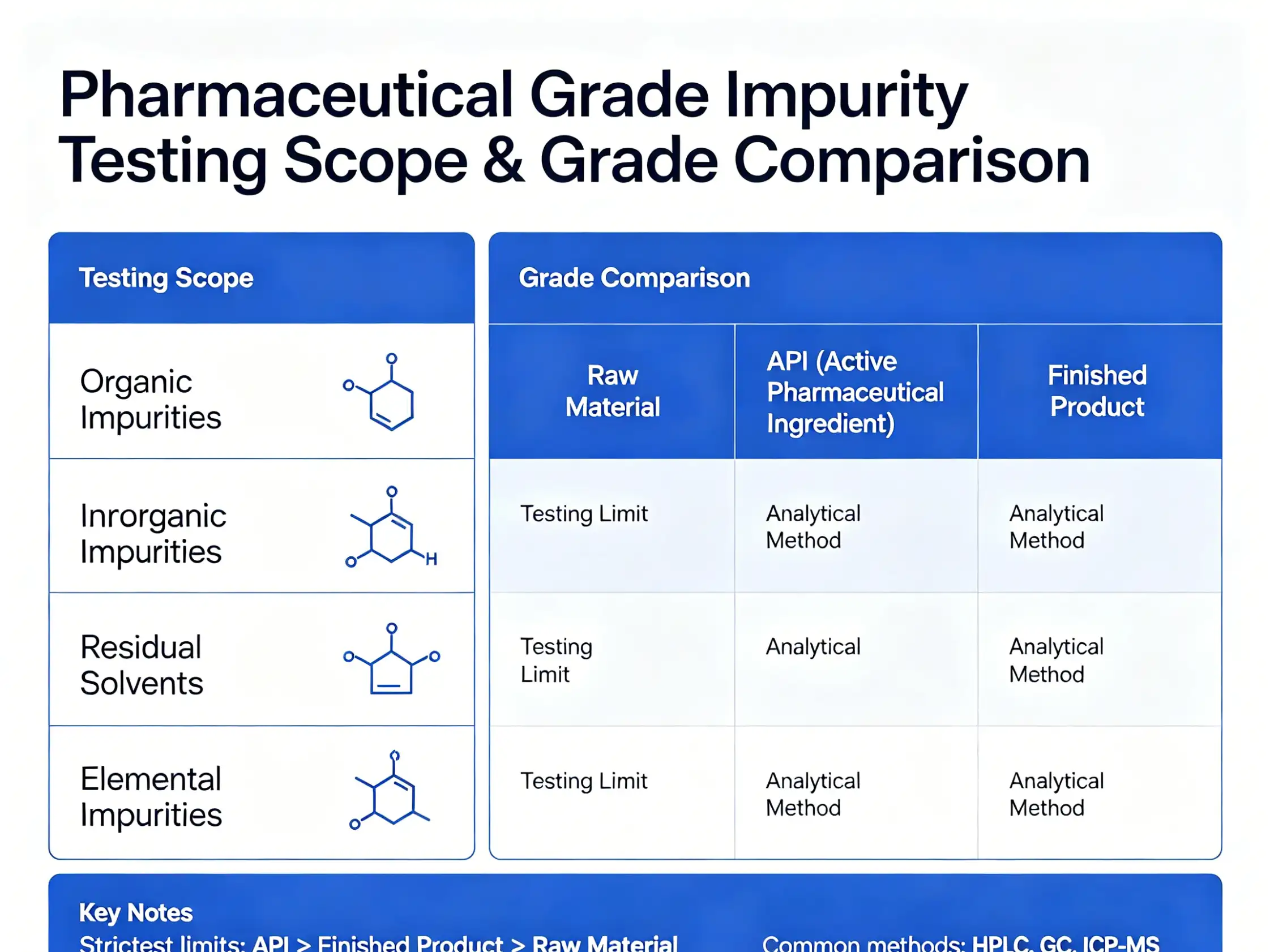Pharmaceutical grade impurity testing scope