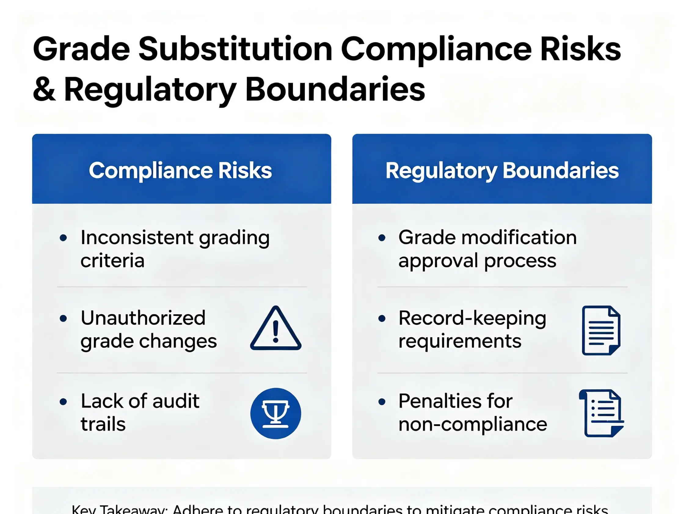 Grade substitution compliance risks